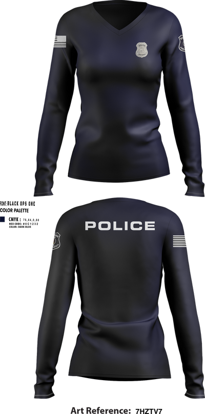 RRPD 85148430 Women's Long Sleeve V-neck Shirt - 204