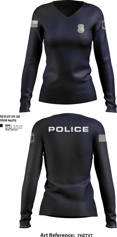 Womens Long Sleeve Vneck Shirt, RRPD, Police, Teamtime, Team time, sublimation, custom sports apparel, team uniforms, spirit wear, spiritwear, sports uniforms, custom shirts, team store, custom team store, fundraiser sports, apparel fundraiser