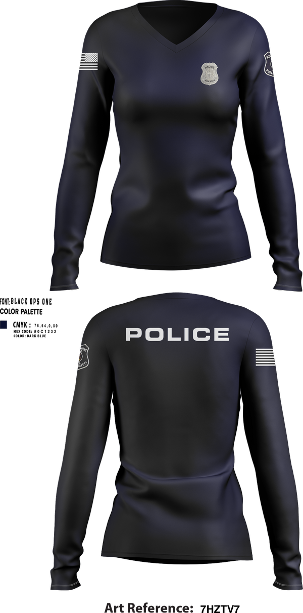 Womens Long Sleeve Vneck Shirt, RRPD, Police, Teamtime, Team time, sublimation, custom sports apparel, team uniforms, spirit wear, spiritwear, sports uniforms, custom shirts, team store, custom team store, fundraiser sports, apparel fundraiser