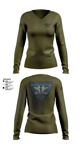Womens Long Sleeve Vneck Shirt, Hancock County Joint Tactical Team, Police, Teamtime, Team time, sublimation, custom sports apparel, team uniforms, spirit wear, spiritwear, sports uniforms, custom shirts, team store, custom team store, fundraiser sports, apparel fundraiser