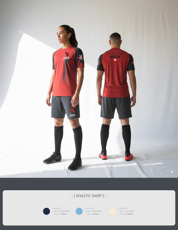 Athletic Shorts With Pockets, Corning Boys Soccer, Men's Soccer, Teamtime, Team time, sublimation, custom sports apparel, team uniforms, spirit wear, spiritwear, sports uniforms, custom shirts, team store, custom team store, fundraiser sports, apparel fundraiser