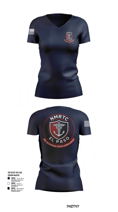 NMRTC El Paso 64078462 Women's Short Sleeve V-neck Shirt - 104