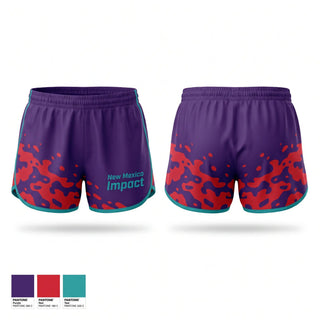 Womens Shorts, New Mexico Impact, Baseball, Teamtime, Team time, sublimation, custom sports apparel, team uniforms, spirit wear, spiritwear, sports uniforms, custom shirts, team store, custom team store, fundraiser sports, apparel fundraiser