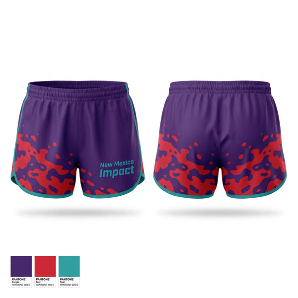 Womens Shorts, New Mexico Impact, Baseball, Teamtime, Team time, sublimation, custom sports apparel, team uniforms, spirit wear, spiritwear, sports uniforms, custom shirts, team store, custom team store, fundraiser sports, apparel fundraiser