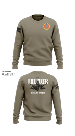 Crew Neck Sweatshirt, 3 Bn 11th Mar, Marines, Teamtime, Team time, sublimation, custom sports apparel, team uniforms, spirit wear, spiritwear, sports uniforms, custom shirts, team store, custom team store, fundraiser sports, apparel fundraiser