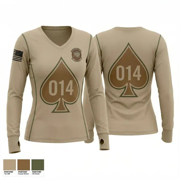 Womens Long Sleeve Vneck Shirt, AFROTC Detachment 014 Gamblers, Air Force, Teamtime, Team time, sublimation, custom sports apparel, team uniforms, spirit wear, spiritwear, sports uniforms, custom shirts, team store, custom team store, fundraiser sports, apparel fundraiser