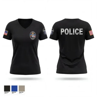 Womens Short Sleeve Vneck Shirt, Winslow Police Department, Police, Teamtime, Team time, sublimation, custom sports apparel, team uniforms, spirit wear, spiritwear, sports uniforms, custom shirts, team store, custom team store, fundraiser sports, apparel fundraiser