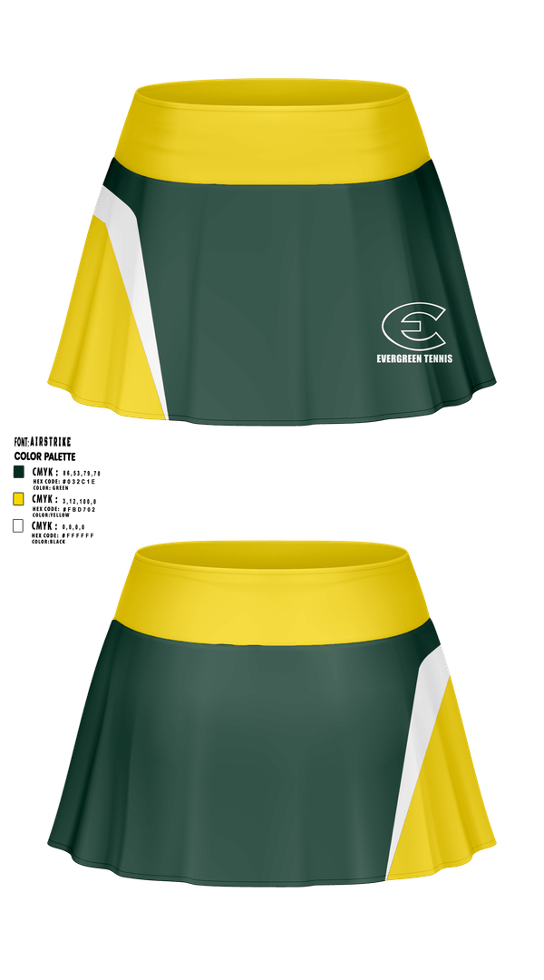 Skort, Evergreen High School Tennis, Tennis, Teamtime, Team time, sublimation, custom sports apparel, team uniforms, spirit wear, spiritwear, sports uniforms, custom shirts, team store, custom team store, fundraiser sports, apparel fundraiser
