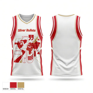 Mens Basketball Jersey, Silver Bullets, Men's Basketball, Teamtime, Team time, sublimation, custom sports apparel, team uniforms, spirit wear, spiritwear, sports uniforms, custom shirts, team store, custom team store, fundraiser sports, apparel fundraiser