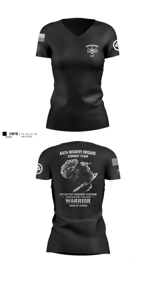 Womens Short Sleeve Vneck Shirt, 44th IBCT, Army, Teamtime, Team time, sublimation, custom sports apparel, team uniforms, spirit wear, spiritwear, sports uniforms, custom shirts, team store, custom team store, fundraiser sports, apparel fundraiser