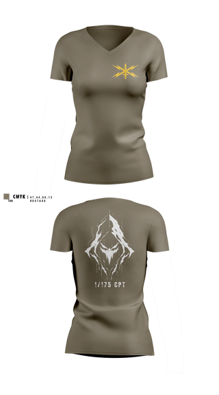 Womens Short Sleeve Vneck Shirt, 175 CPT, National Guard, Teamtime, Team time, sublimation, custom sports apparel, team uniforms, spirit wear, spiritwear, sports uniforms, custom shirts, team store, custom team store, fundraiser sports, apparel fundraiser