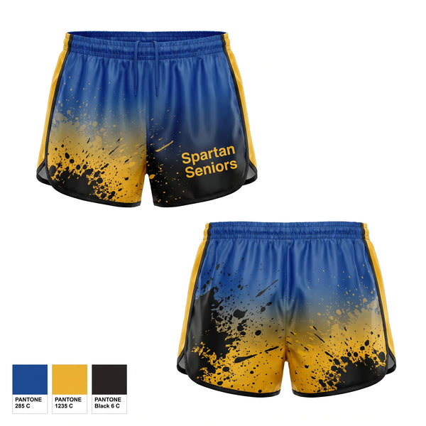 Track Shorts, Spartan Seniors, Cross Country, Teamtime, Team time, sublimation, custom sports apparel, team uniforms, spirit wear, spiritwear, sports uniforms, custom shirts, team store, custom team store, fundraiser sports, apparel fundraiser
