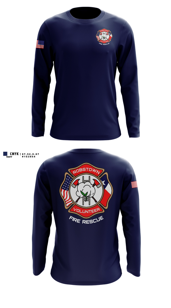 Long Sleeve Performance Shirt, Robstown Volunteer Fire Department, Fire Department, Teamtime, Team time, sublimation, custom sports apparel, team uniforms, spirit wear, spiritwear, sports uniforms, custom shirts, team store, custom team store, fundraiser sports, apparel fundraiser