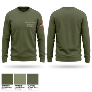 Crew Neck Sweatshirt, 3 Amphibious Assault Battalion, Marines, Teamtime, Team time, sublimation, custom sports apparel, team uniforms, spirit wear, spiritwear, sports uniforms, custom shirts, team store, custom team store, fundraiser sports, apparel fundraiser