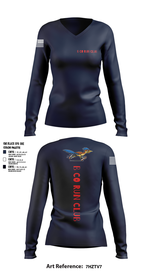 Womens Long Sleeve Vneck Shirt, Blackfoot Company Run Club, Army, Teamtime, Team time, sublimation, custom sports apparel, team uniforms, spirit wear, spiritwear, sports uniforms, custom shirts, team store, custom team store, fundraiser sports, apparel fundraiser