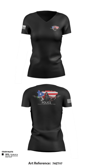 Womens Short Sleeve Vneck Shirt, D3 Violent Crimes Reduction Team, Police, Teamtime, Team time, sublimation, custom sports apparel, team uniforms, spirit wear, spiritwear, sports uniforms, custom shirts, team store, custom team store, fundraiser sports, apparel fundraiser