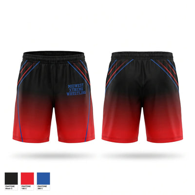 Midwest Xtreme Wrestling Athletic Shorts With Pockets - 1