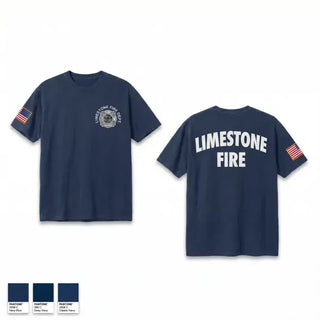 Old School Cotton Feel Shirt, Limestone Fire Protection District, Fire Department, Teamtime, Team time, sublimation, custom sports apparel, team uniforms, spirit wear, spiritwear, sports uniforms, custom shirts, team store, custom team store, fundraiser sports, apparel fundraiser