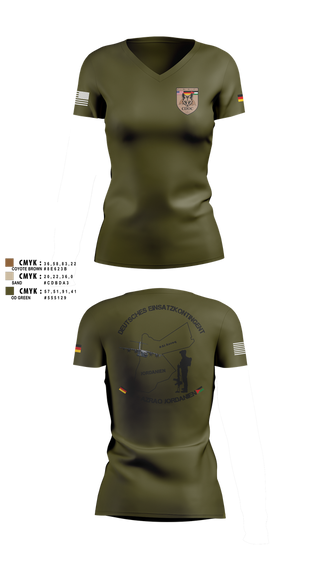 Womens Short Sleeve Vneck Shirt, DEU EinsKtgt CD/CBI, , Teamtime, Team time, sublimation, custom sports apparel, team uniforms, spirit wear, spiritwear, sports uniforms, custom shirts, team store, custom team store, fundraiser sports, apparel fundraiser