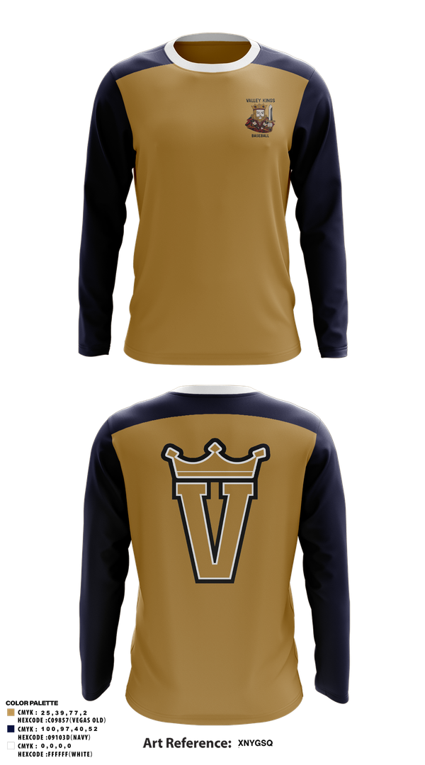 Long Sleeve Performance Shirt, Valley Kings, Baseball, Teamtime, Team time, sublimation, custom sports apparel, team uniforms, spirit wear, spiritwear, sports uniforms, custom shirts, team store, custom team store, fundraiser sports, apparel fundraiser