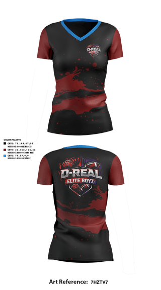 Womens Short Sleeve Vneck Shirt, D-real elite boyz, , Teamtime, Team time, sublimation, custom sports apparel, team uniforms, spirit wear, spiritwear, sports uniforms, custom shirts, team store, custom team store, fundraiser sports, apparel fundraiser