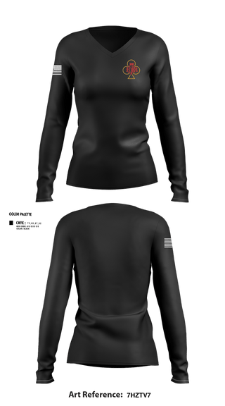 Womens Long Sleeve Vneck Shirt, Club D7FR, Fire Department, Teamtime, Team time, sublimation, custom sports apparel, team uniforms, spirit wear, spiritwear, sports uniforms, custom shirts, team store, custom team store, fundraiser sports, apparel fundraiser