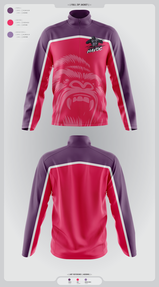 Fleece Jacket, West texas Havoc, Baseball, Teamtime, Team time, sublimation, custom sports apparel, team uniforms, spirit wear, spiritwear, sports uniforms, custom shirts, team store, custom team store, fundraiser sports, apparel fundraiser