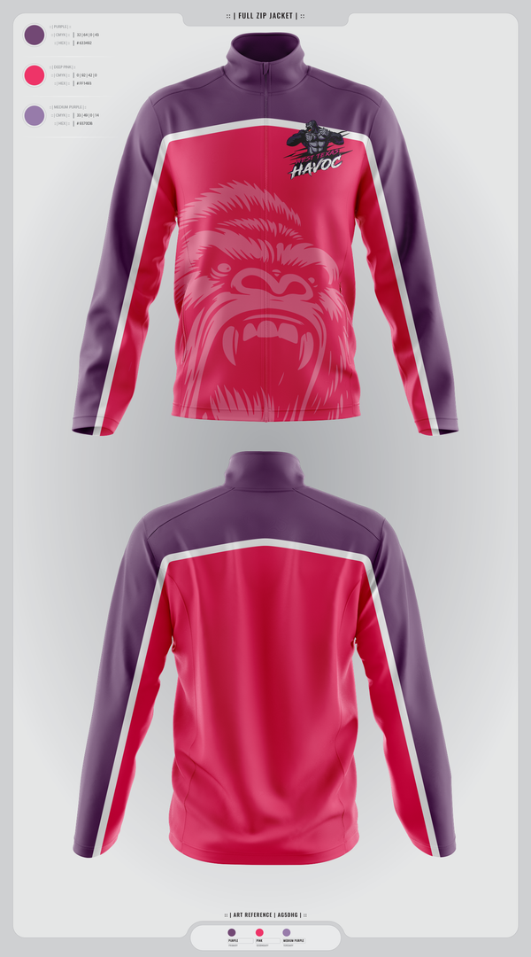 Fleece Jacket, West texas Havoc, Baseball, Teamtime, Team time, sublimation, custom sports apparel, team uniforms, spirit wear, spiritwear, sports uniforms, custom shirts, team store, custom team store, fundraiser sports, apparel fundraiser