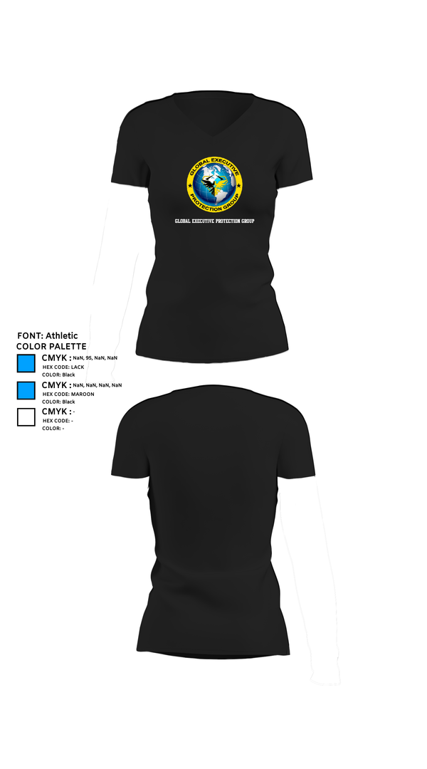 Womens Short Sleeve Vneck Shirt, Global executive protection group, , Teamtime, Team time, sublimation, custom sports apparel, team uniforms, spirit wear, spiritwear, sports uniforms, custom shirts, team store, custom team store, fundraiser sports, apparel fundraiser
