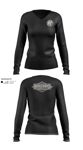 Womens Long Sleeve Vneck Shirt, Boulevard, , Teamtime, Team time, sublimation, custom sports apparel, team uniforms, spirit wear, spiritwear, sports uniforms, custom shirts, team store, custom team store, fundraiser sports, apparel fundraiser