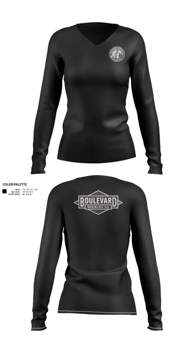 Boulevard 12426217 Women's Long Sleeve V-neck Shirt - 40