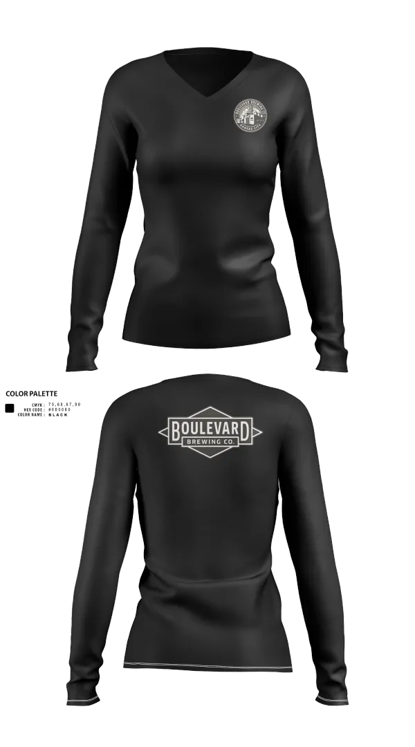Womens Long Sleeve Vneck Shirt, Boulevard, , Teamtime, Team time, sublimation, custom sports apparel, team uniforms, spirit wear, spiritwear, sports uniforms, custom shirts, team store, custom team store, fundraiser sports, apparel fundraiser