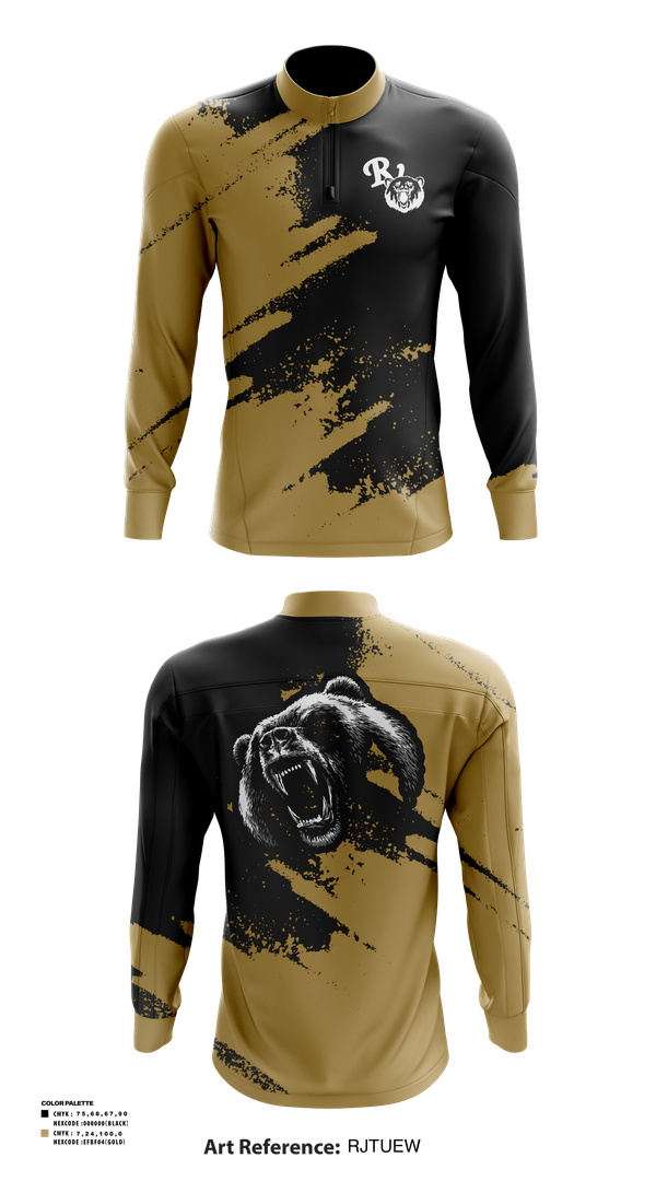 Quarter Zip Jacket, River View Black Bears, Swimming, Teamtime, Team time, sublimation, custom sports apparel, team uniforms, spirit wear, spiritwear, sports uniforms, custom shirts, team store, custom team store, fundraiser sports, apparel fundraiser