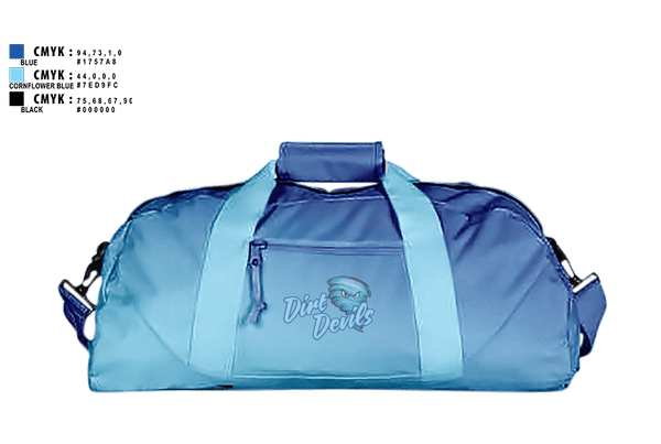 Duffle Bag, Dirt Devils, Softball, Teamtime, Team time, sublimation, custom sports apparel, team uniforms, spirit wear, spiritwear, sports uniforms, custom shirts, team store, custom team store, fundraiser sports, apparel fundraiser