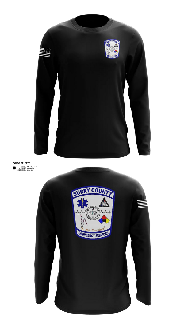 Long Sleeve Performance Shirt, Surry County EMS, EMS/EMT, Teamtime, Team time, sublimation, custom sports apparel, team uniforms, spirit wear, spiritwear, sports uniforms, custom shirts, team store, custom team store, fundraiser sports, apparel fundraiser