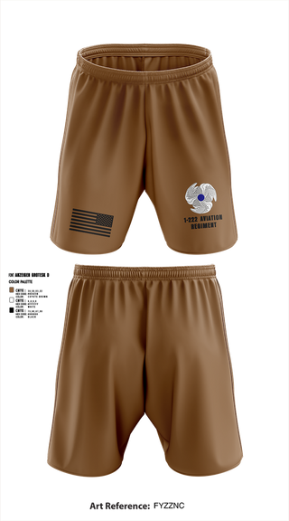 Athletic Shorts With Pockets, 1-222 Aviaition Regiment, Army, Teamtime, Team time, sublimation, custom sports apparel, team uniforms, spirit wear, spiritwear, sports uniforms, custom shirts, team store, custom team store, fundraiser sports, apparel fundraiser