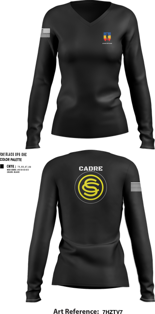 Womens Long Sleeve Vneck Shirt, 1/243 RTI OCS, , Teamtime, Team time, sublimation, custom sports apparel, team uniforms, spirit wear, spiritwear, sports uniforms, custom shirts, team store, custom team store, fundraiser sports, apparel fundraiser