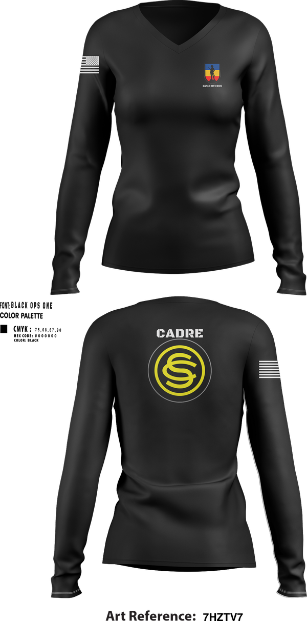 Womens Long Sleeve Vneck Shirt, 1/243 RTI OCS, , Teamtime, Team time, sublimation, custom sports apparel, team uniforms, spirit wear, spiritwear, sports uniforms, custom shirts, team store, custom team store, fundraiser sports, apparel fundraiser