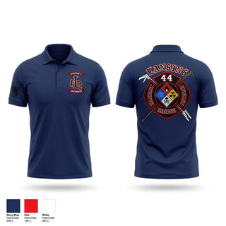 Short Sleeve Performance Polo, Lansing Fire Dept - Station 4, Fire Department, Teamtime, Team time, sublimation, custom sports apparel, team uniforms, spirit wear, spiritwear, sports uniforms, custom shirts, team store, custom team store, fundraiser sports, apparel fundraiser