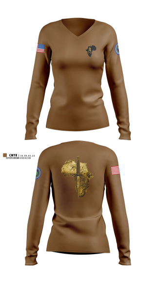 Womens Long Sleeve Vneck Shirt, ACJ2X, Army, Teamtime, Team time, sublimation, custom sports apparel, team uniforms, spirit wear, spiritwear, sports uniforms, custom shirts, team store, custom team store, fundraiser sports, apparel fundraiser