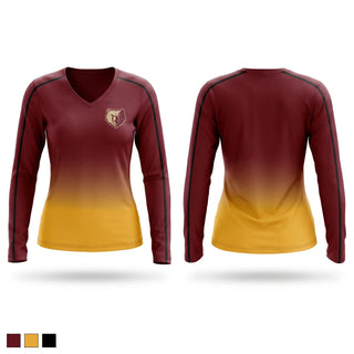 Womens Long Sleeve Vneck Shirt, Bowie Bears, Spirit Store, Teamtime, Team time, sublimation, custom sports apparel, team uniforms, spirit wear, spiritwear, sports uniforms, custom shirts, team store, custom team store, fundraiser sports, apparel fundraiser