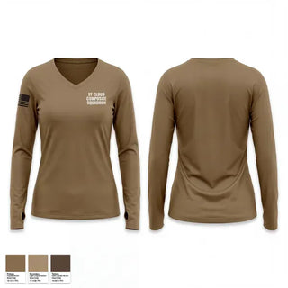 Womens Long Sleeve Vneck Shirt, St. Cloud Composite Squadron, Air Force, Teamtime, Team time, sublimation, custom sports apparel, team uniforms, spirit wear, spiritwear, sports uniforms, custom shirts, team store, custom team store, fundraiser sports, apparel fundraiser