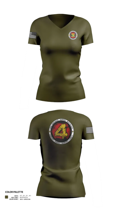 9th Engineer Support Battalion 95542880 Women's Short Sleeve V-neck Shirt - 22