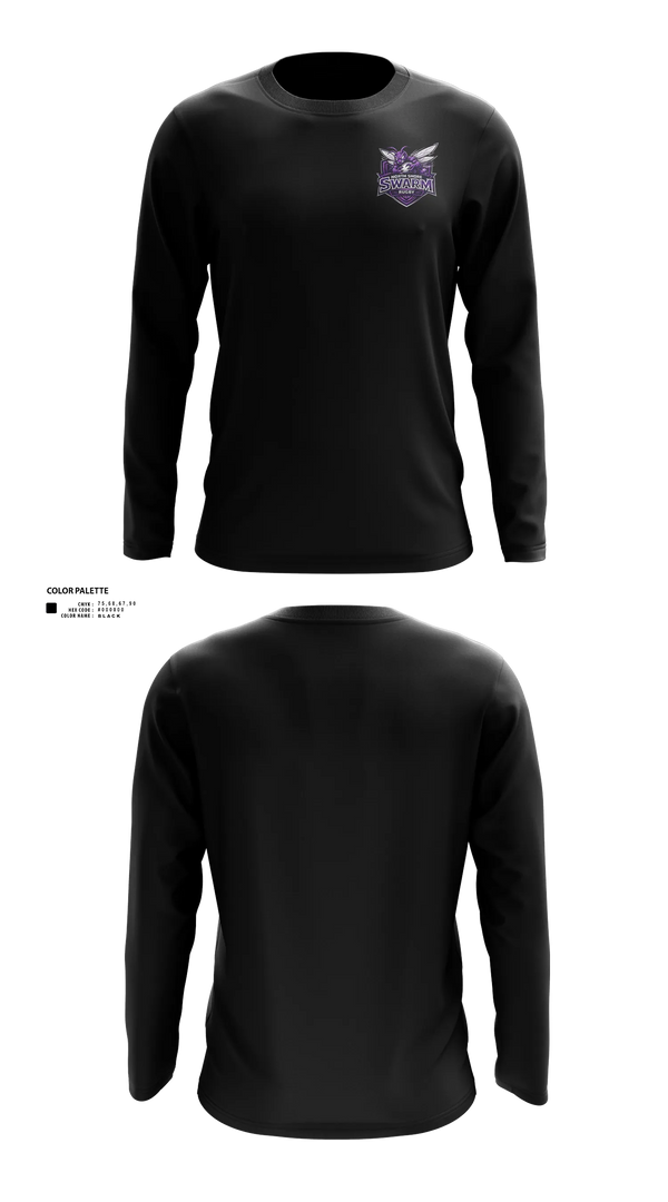 Long Sleeve Performance Shirt, North Shore Swarm Rugby, Rugby, Teamtime, Team time, sublimation, custom sports apparel, team uniforms, spirit wear, spiritwear, sports uniforms, custom shirts, team store, custom team store, fundraiser sports, apparel fundraiser