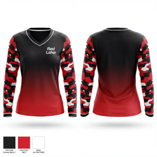 Womens Long Sleeve Vneck Shirt, Red Lake, Women's Basketball, Teamtime, Team time, sublimation, custom sports apparel, team uniforms, spirit wear, spiritwear, sports uniforms, custom shirts, team store, custom team store, fundraiser sports, apparel fundraiser