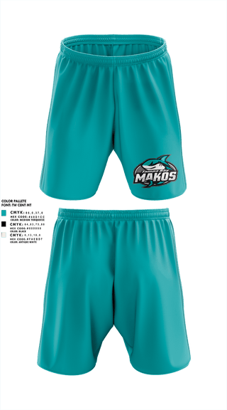 Athletic Shorts With Pockets, Tampa Bay Makos, Ice Hockey, Teamtime, Team time, sublimation, custom sports apparel, team uniforms, spirit wear, spiritwear, sports uniforms, custom shirts, team store, custom team store, fundraiser sports, apparel fundraiser