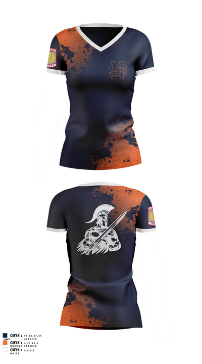 Spartans 84124890 Women's Short Sleeve V-neck Shirt - 1