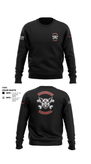 Crew Neck Sweatshirt, Eastbrook Football, Army, Teamtime, Team time, sublimation, custom sports apparel, team uniforms, spirit wear, spiritwear, sports uniforms, custom shirts, team store, custom team store, fundraiser sports, apparel fundraiser