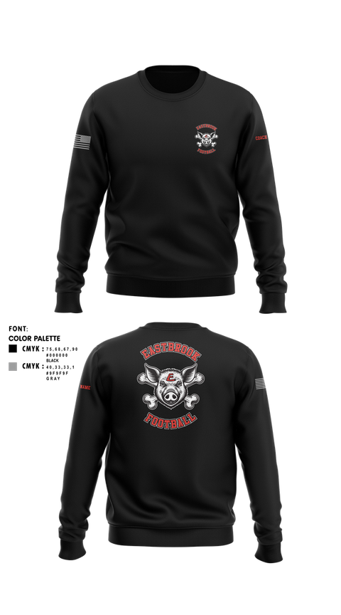 Crew Neck Sweatshirt, Eastbrook Football, Army, Teamtime, Team time, sublimation, custom sports apparel, team uniforms, spirit wear, spiritwear, sports uniforms, custom shirts, team store, custom team store, fundraiser sports, apparel fundraiser