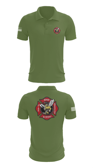 Short Sleeve Performance Polo, B-Shift, Fire Department, Teamtime, Team time, sublimation, custom sports apparel, team uniforms, spirit wear, spiritwear, sports uniforms, custom shirts, team store, custom team store, fundraiser sports, apparel fundraiser
